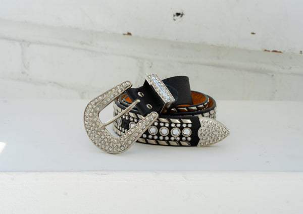 Western Vibes- Rhinestone Studded Belt