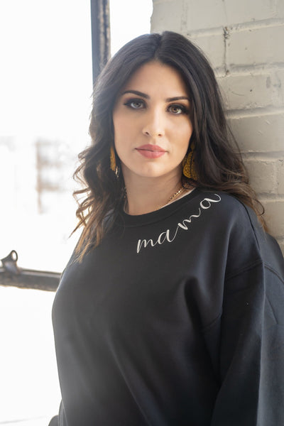 Personalized- Heart on Sleeve Crew Neck Sweatshirt