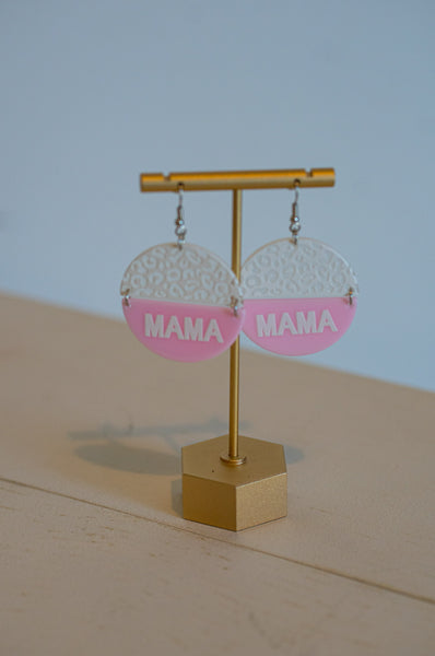 Mama Round Dangle Earrings