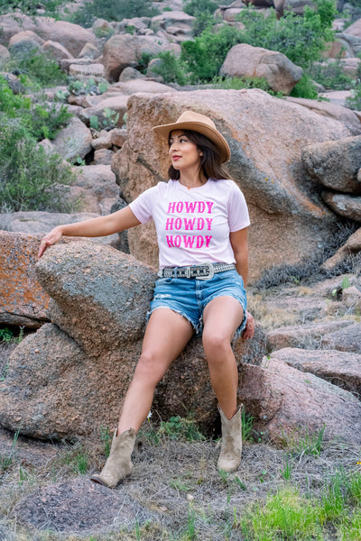 Pink Howdy Short Sleeve T-Shirt