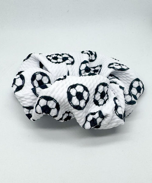 Black and White Soccer Headband and Scrunchie