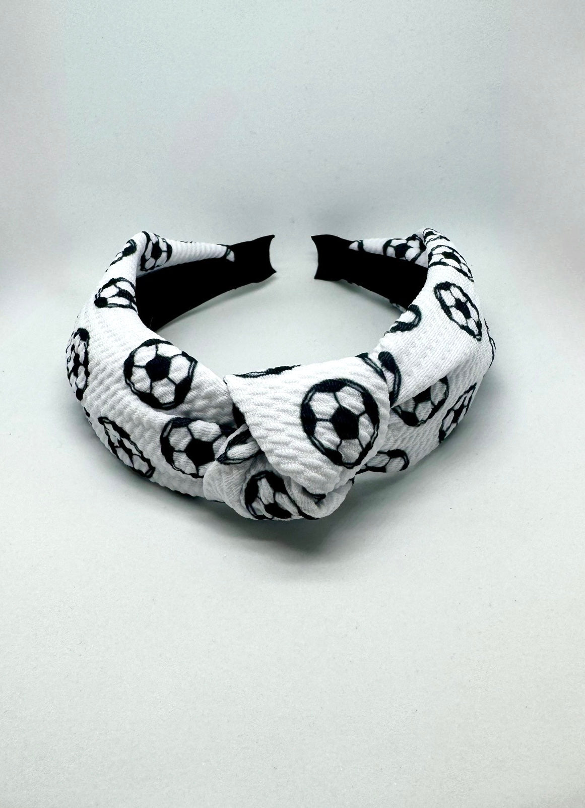 Black and White Soccer Headband and Scrunchie