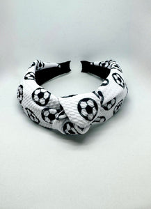 Black and White Soccer Headband and Scrunchie