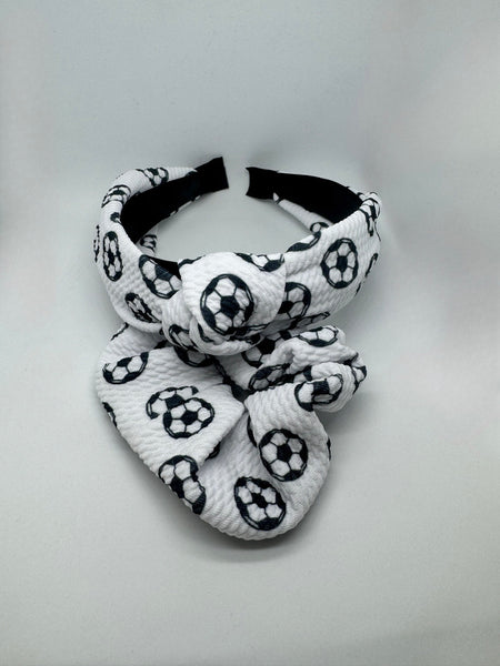 Black and White Soccer Headband and Scrunchie