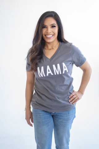 Mama & Me- Mama V-neck Short Sleeve T-Shirt