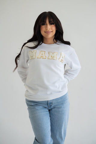 Pretty in White Mama Sweatshirt