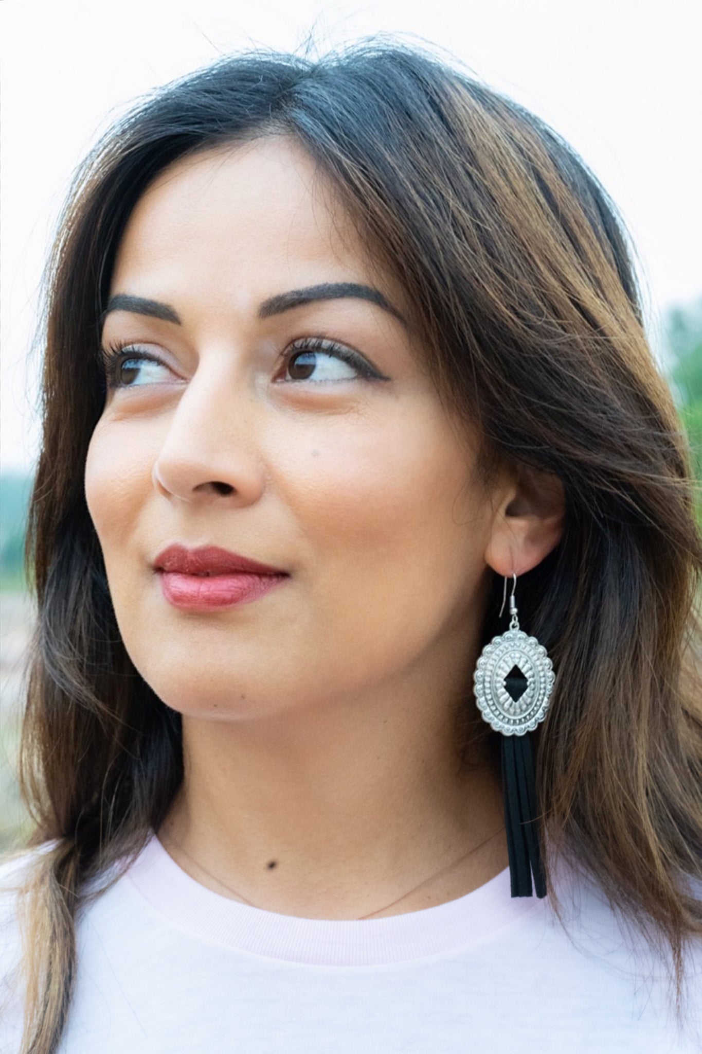 Silver Buckle Western Earrings